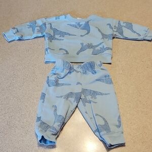 Carter's Blue 2pc Dinosaur Theme Outfit SIZE 6-9 Months